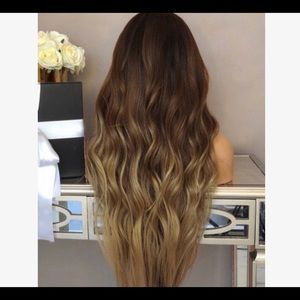 Long wave middle part wig